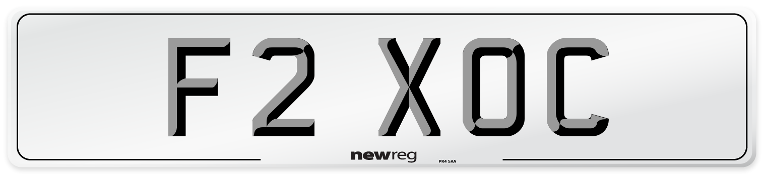 F2 XOC Number Plate from New Reg